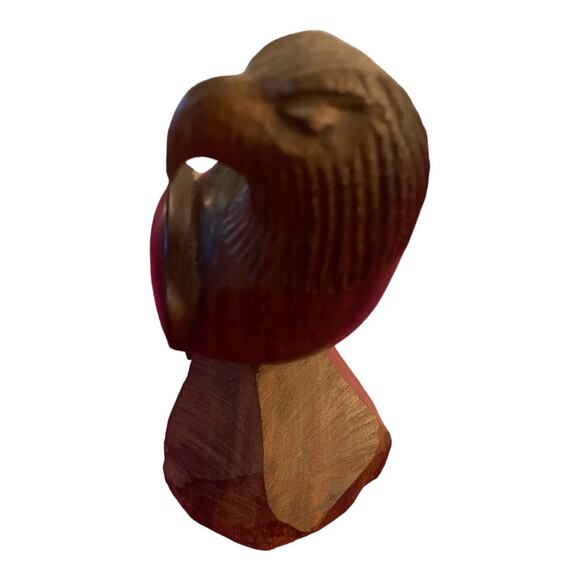 Ironwood Hand Carved Vintage Eagle Approx 4.5" tall x 2.5" w - Picture 2 of 9